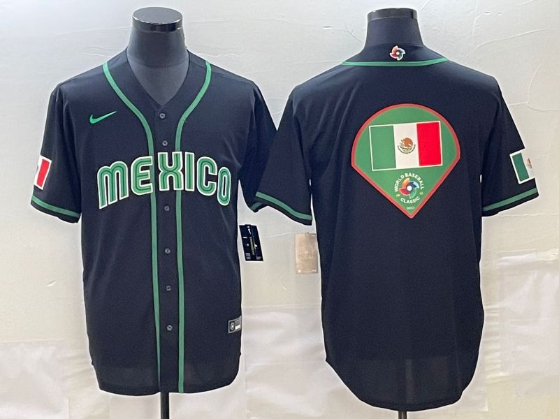 Men 2023 World Cub Mexico Blank Black Nike MLB Jersey8->more jerseys->MLB Jersey